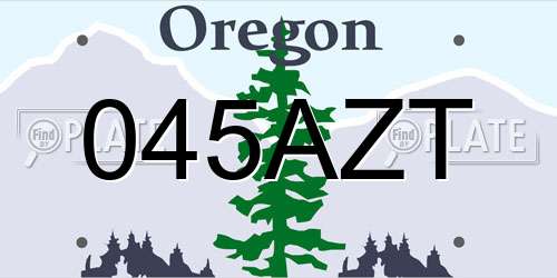 045AZT Oregon License Plate