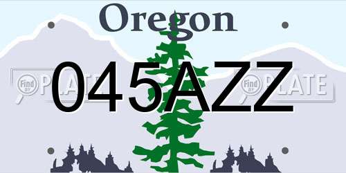 045AZZ Oregon License Plate