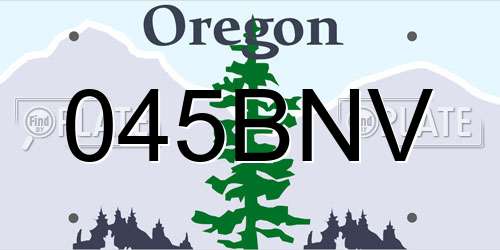 045BNV Oregon License Plate
