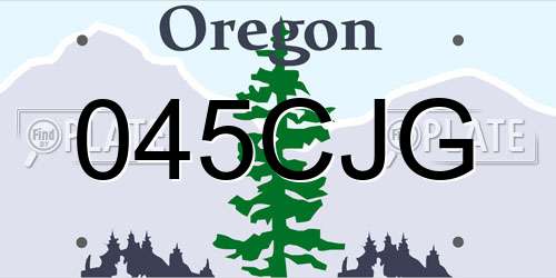 045CJG Oregon License Plate