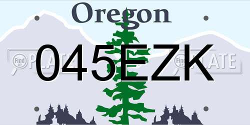 045EZK Oregon License Plate