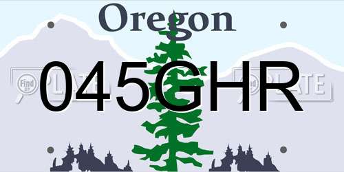 045GHR Oregon License Plate