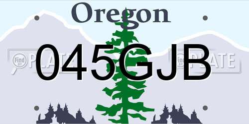 045GJB Oregon License Plate