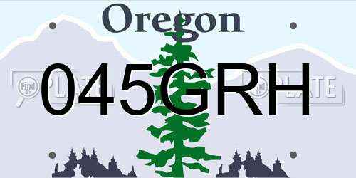 045GRH Oregon License Plate
