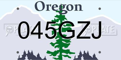 045GZJ Oregon License Plate