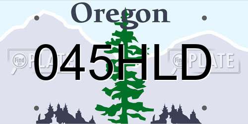 045HLD Oregon License Plate