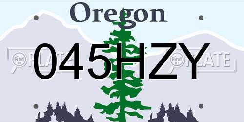 045HZY Oregon License Plate
