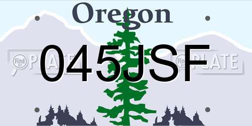 045JSF Oregon License Plate