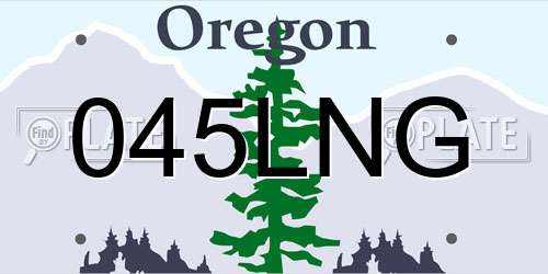 045LNG Oregon License Plate