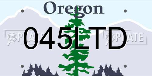 045LTD Oregon License Plate