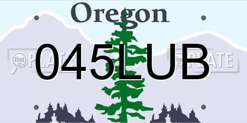 045LUB Oregon License Plate