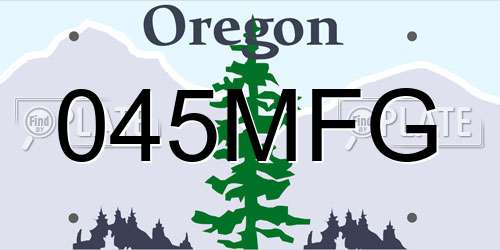 045MFG Oregon License Plate