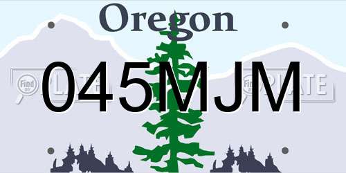 045MJM Oregon License Plate