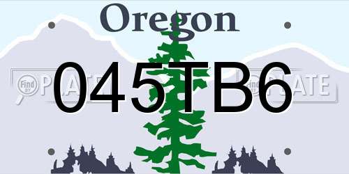 045TB6 Oregon License Plate