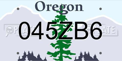 045ZB6 Oregon License Plate