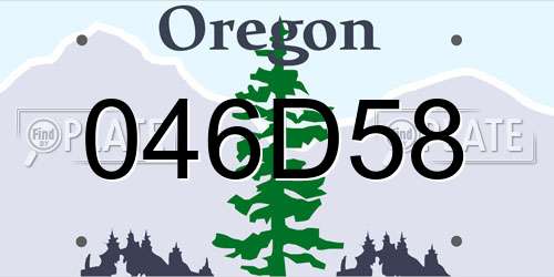 046D58 Oregon License Plate