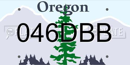 046DBB Oregon License Plate