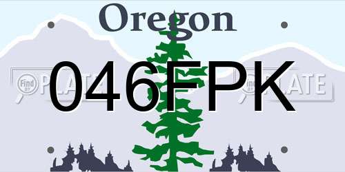 046FPK Oregon License Plate