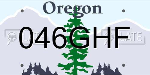 046GHF Oregon License Plate