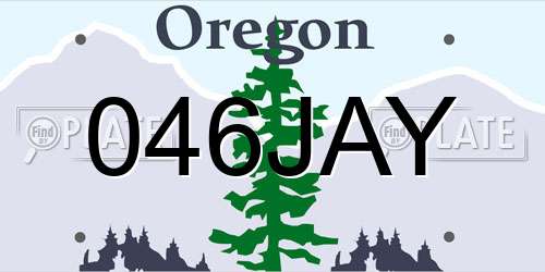 046JAY Oregon License Plate