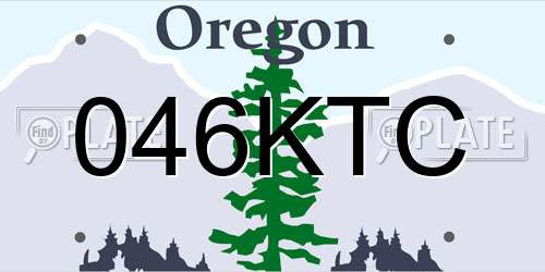 046KTC Oregon License Plate