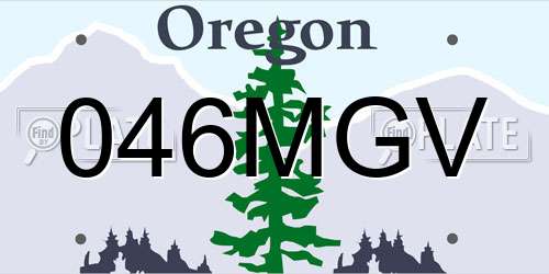 046MGV Oregon License Plate