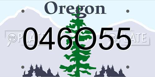046O55 Oregon License Plate
