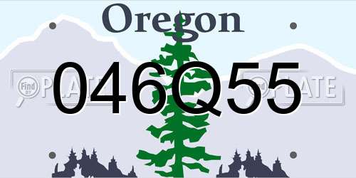 046Q55 Oregon License Plate