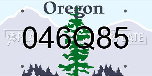 046Q85 Oregon License Plate