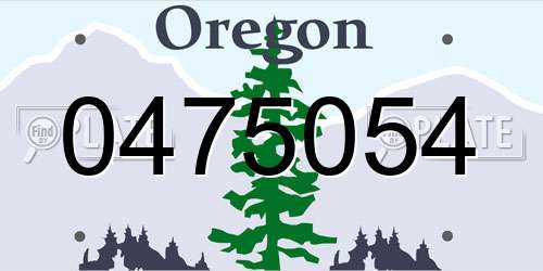 0475054 Oregon License Plate