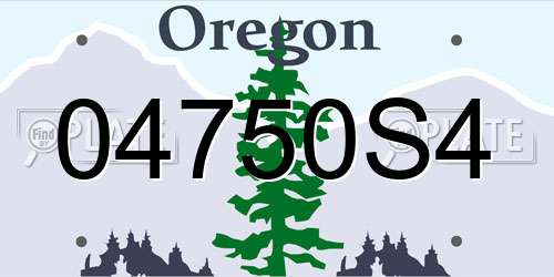 04750S4 Oregon License Plate