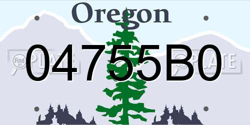 04755B0 Oregon License Plate