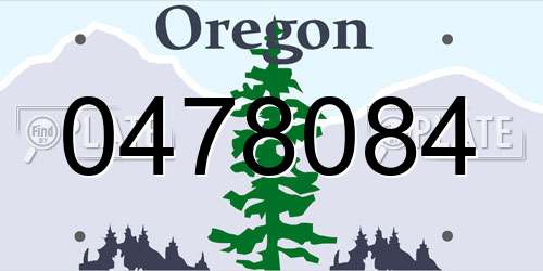 0478084 Oregon License Plate