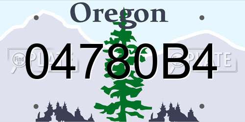 04780B4 Oregon License Plate