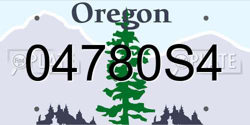 04780S4 Oregon License Plate