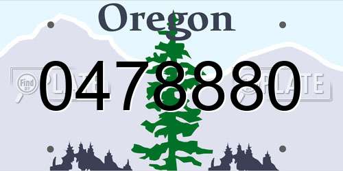 0478880 Oregon License Plate