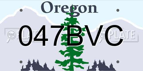 047BVC Oregon License Plate