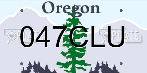 047CLU Oregon License Plate