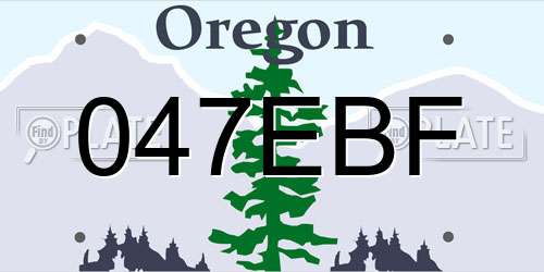 047EBF Oregon License Plate