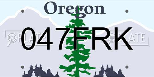 047FRK Oregon License Plate