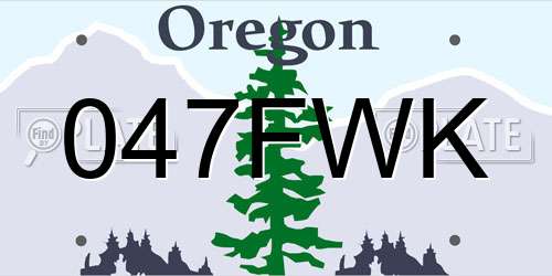 047FWK Oregon License Plate