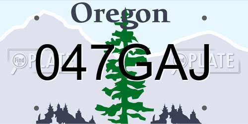 047GAJ Oregon License Plate