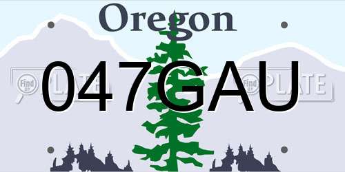 047GAU Oregon License Plate