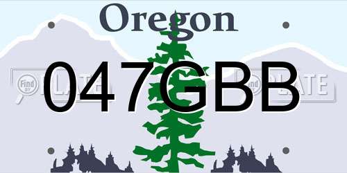 047GBB Oregon License Plate