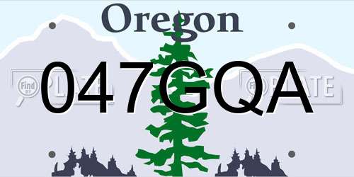 047GQA Oregon License Plate