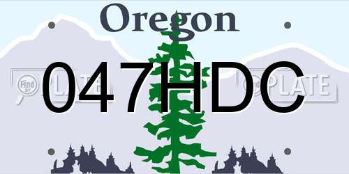 047HDC Oregon License Plate