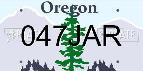 047JAR Oregon License Plate