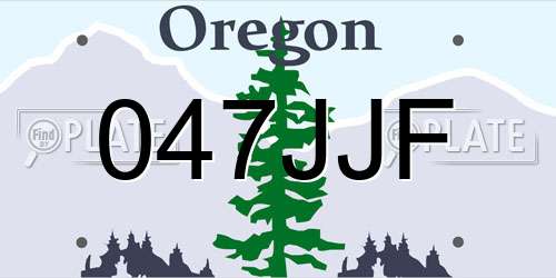 047JJF Oregon License Plate