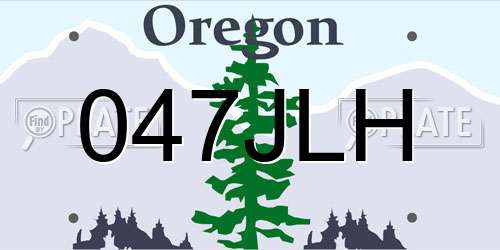 047JLH Oregon License Plate