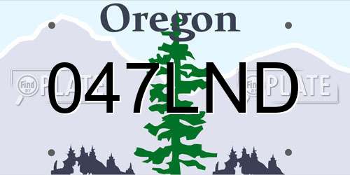 047LND Oregon License Plate